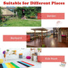 Indoor & Outdoor Colorful Picnic Table and Benches w/Removable Umbrella-Red