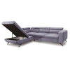 Corner  Sofa Bed ALICO Left Grey With Storage And Adjustable Headrests