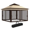 3 x 3(m) Pop Up Gazebo Tent with Netting, Height Adjustable, Beige