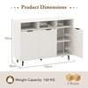 Sideboard Buffet Cabinet Kitchen Storage Cabinet with Shelves-White