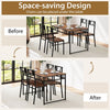 5 Pcs Dining Table Set Industrial-Style Kitchen Table & 4 Chairs-Coffee