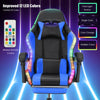 Blue Reclining Gaming Chair with Footrest & Bluetooth Speakers & RGB LED Yludier