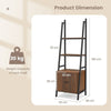 160 CM Tall Bookshelf Industrial Bookcase 4-Tier Ladder Shelf w/Cabinet