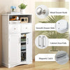 Freestanding Storage Cabinet with 2 Adjustable Shelves-White