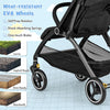 Foldable Toddler Stroller with Adjustable Backrest & Canopy-Black