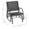 Outdoor Gliding Swing Chair Garden Seat with Mesh Seat Curved Back Steel Frame