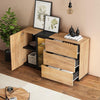 Modern Chest of Drawers Sideboard Storage Cabinet with LED Lights & Shelves