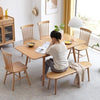Solid Oak Wood Dining Bench Original Wood Color Half-Round Seat 47in