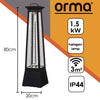 Floor Standing Tower Heater Tall Volcano Instant Heat Patio Lamp