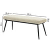 Large Beige Upholstered Dining Bench - 120cm - Seats 2 - Colbie CLB017A