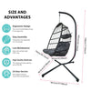 Hanging Egg Chair with Stand Garden Hammock Chair Rattan and Steel Patio