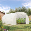 6 x 3 x 2 m Polytunnel Greenhouse Pollytunnel Tent w/ Metal Frame White