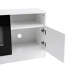 White 70inch TV Stand Unit Cabinet with Electric Fireplace & 12 Colour LED Light