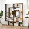 Floor Standing Books Storage Organizer Open Display Shelf Rack-Brown