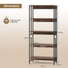 Industrial Display Rack Storage Shelf 5-Tier Bookshelf-Brown