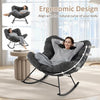 Indoor Outdoor Rocking Chair Egg Papasan Chair w/Padded Cushion-Grey