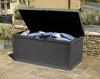 Garden Storage Box Plastic Outdoor Lock Lid Large 336L Patio Container Wheels