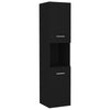 Bathroom Cabinet Black Engineered Wood Cupboard Wall