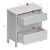 Off-White 3 Drawer Chest - Scandinavian Wooden Storage Unit, Metal Handles