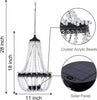 Solar Powered Acrylic Crystal Chandelier Light Outdoor Garden Meadow Cool White
