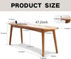Solid Oak Wood Dining Bench Original Wood Color Half-Round Seat 47in