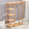 Heavy Duty Clothes Rail Garment Wardrobe Stand Hanging Rack Corner Hallway Shelf