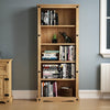 Corona Tall Bookcase Large Display Unit Solid Mexican Pine Wood By Home Discount