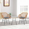 Patio conversation set 3 Pieces Patio Bistro Set with Soft Seat Cushions-Grey