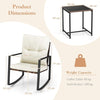 Wicker Patio Furniture Set 3-Piece Rocking Bistro Set Porch Chair Set