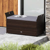Outdoor Bench Storage Bench with Cushion & Side Handles-Grey