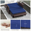 Patio Rattan Daybed Set w/ Multipurpose Ottoman & Retractable Side Tray-Navy