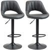 Homcom Set of 2 PU Leather Adjustable Barstools - (835-357V71GY)