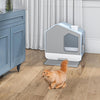 Enclosed Cat Litter Box Tray Cats Toilet with Lid Hood Scoop Pet Furniture