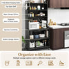 Kitchen Freestanding Bakers Rack Buffet Cabinet with Storage-Black