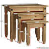Nest of Tables Corona 3 Piece Set Solid Pine Wood Side End Living Room Table