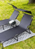 2x Garden Folding Chair Portable Beach Camping Canopy Recliner Sun Lounger