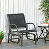 Outdoor Gliding Swing Chair Garden Seat with Mesh Seat Curved Back Steel Frame