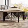 3 x 3(m) Pop Up Gazebo Tent with Netting, Height Adjustable, Beige