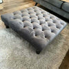 90cm x 90cm Chesterfield Footstool Square Upholstered Coffee Table Fabric Pouffe