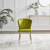**Seconds** 2x Danica Green Velvet Dining Chair Gold Legs Contemporary Glam 192