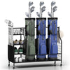 3 Golf Bag Stand Golf Bag Organizer with Removable Hooks-Black