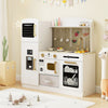 Toy Kitchen Set Kids Pretend Play Kitchen with Lighted Microwave-White