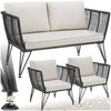 Garden Chairs Sofa Lounge Set Outdoor Furniture Rattan Couch Thick Cushions
