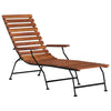 Solid Acacia Wood Outdoor Deck Chair Garden Sun Lounger with Footrest