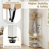180cm Tall Entryway Shoes Shelf Organizer 4-Tier Coat Rack Natural