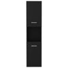 Bathroom Cabinet Black Engineered Wood Cupboard Wall