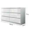 High Gloss Chest 6 Drawers Bedside Cabinet Tall Wide Storage Bedroom Furniture