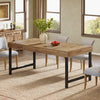 Dining Table for 4-6 People, Industrial Rectangular Kitchen Table with Metal Leg