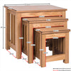 Set of 3 Nest of Tables Nesting Coffee Side End Wooden Nest Furniture Ash Veneer