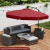 Heavy-Duty Outdoor Parasol 290 cm Offset Hanging Umbrella-Red